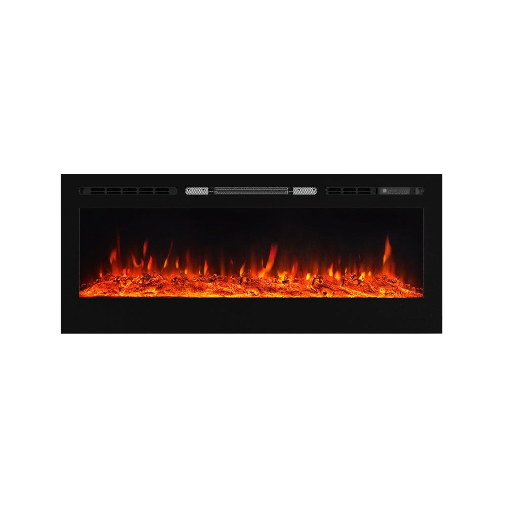 60 Inch Black Wall Mounted Fireplace with Changeable Mirror Effect Wall Mounted Fires Living and Home
